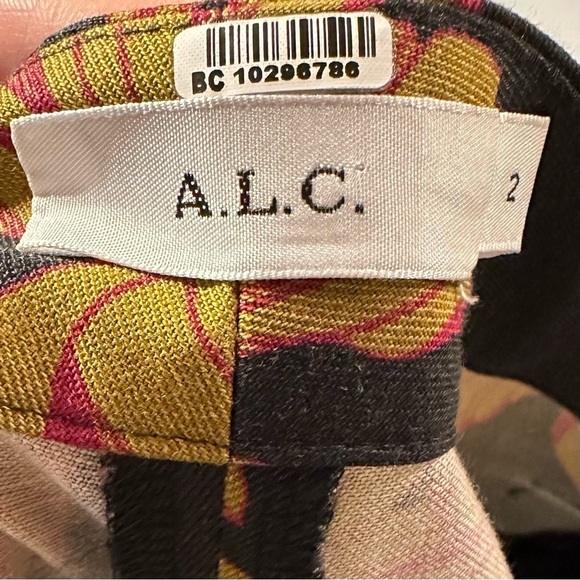 ALC Wool Cotton Dark Gray Floral Pants Womens Size 2 - Picture 7 of 7